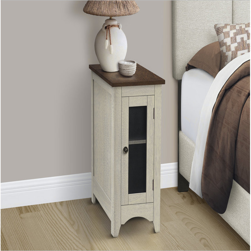 Table d'appoint, table de bout, table d'appoint, table de chevet étroite, chambre à coucher, Blanc
