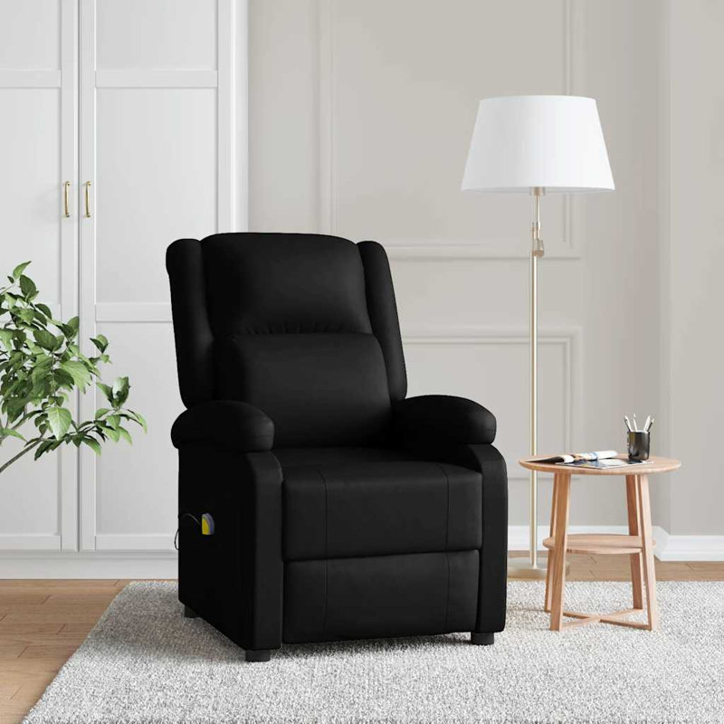 Fauteuil de massage Vidaxl en similicuir noir