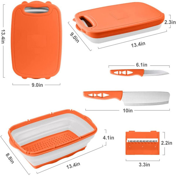 Camping Cutting Board 9-in-1 Collapsible Chopping Board – 4 Seasons Aid