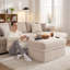 Pouf de rangement rembourré en velours côtelé, module individuel pour canapé d'angle-614514286