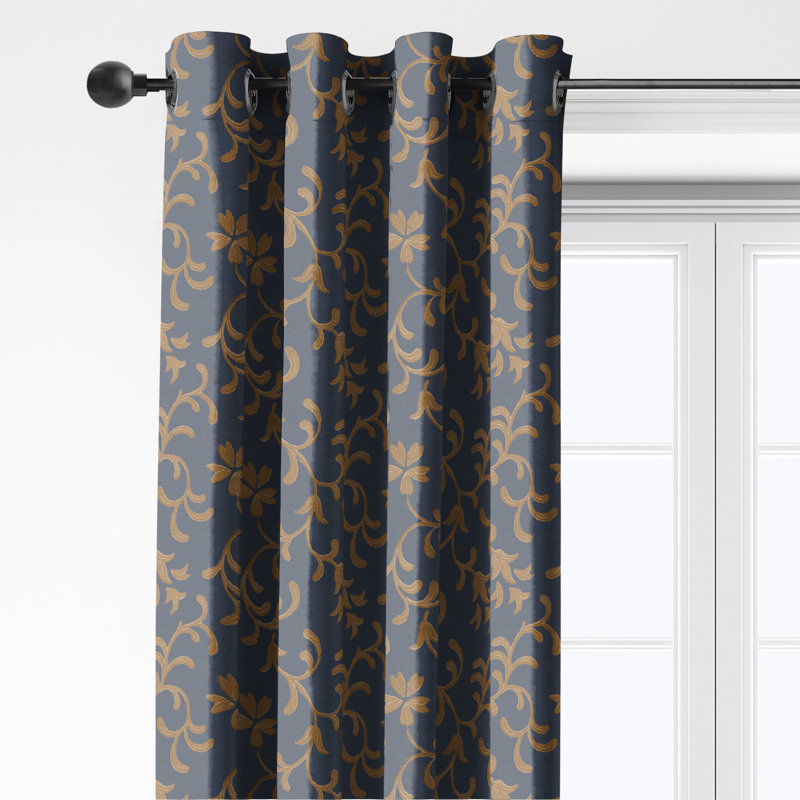 Paire de rideaux à œillets Casmir (l 50 po x L 144 po) bleu marine, Marine, L 50 po x L 144 po