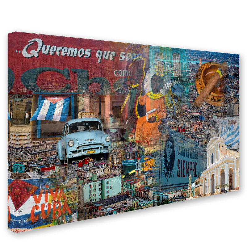 Echevarria «Viva Cuba», impression sur toile tendue, H 12 po x l 19 po x P 2 po