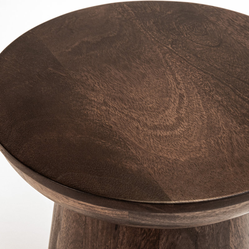 Sacco Solid Wood Pedestal End Table