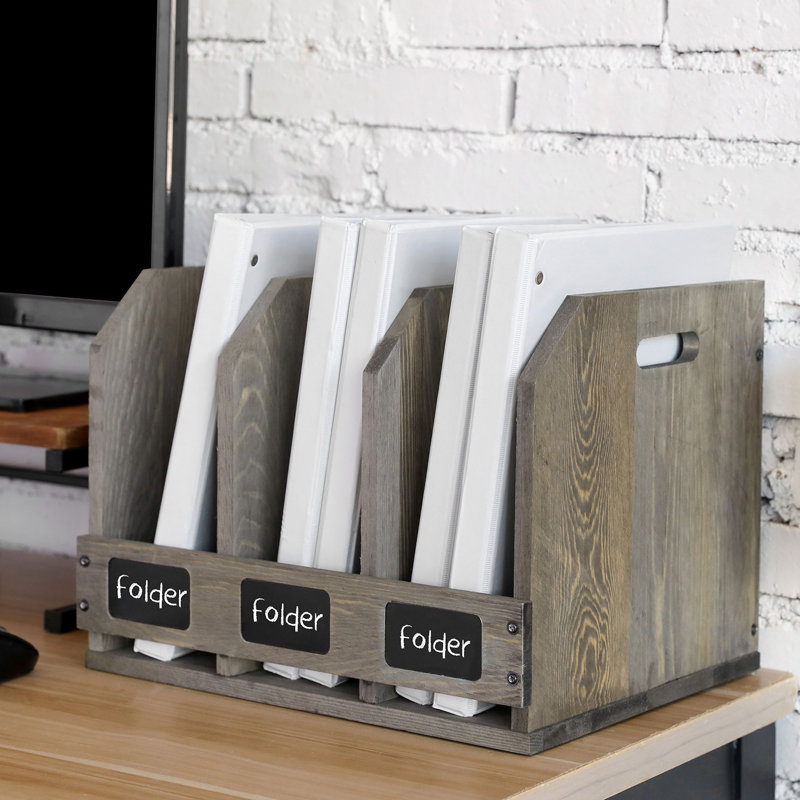 Antonsen 3-Slot Wood File Organizer