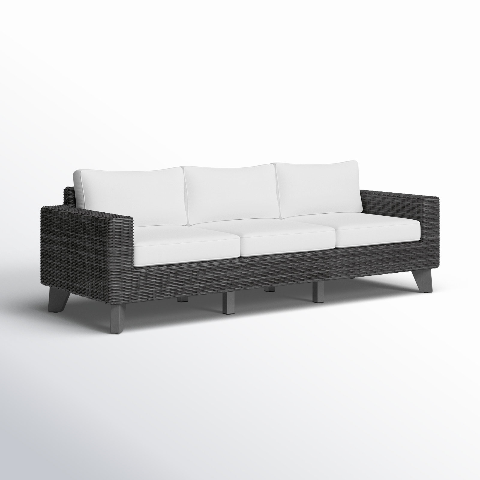 Swifton 94.5" Wicker Sofa, Dark Gray