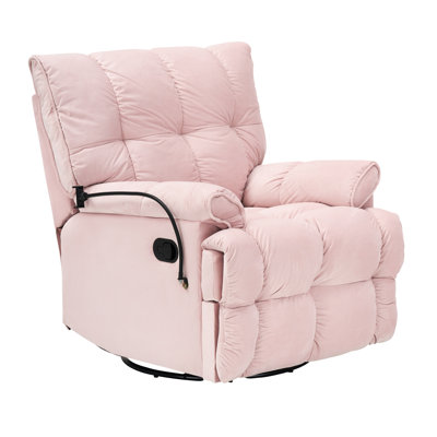 Pink Relaxing Single Chair With Removable Tray By Arm, 150 Degrees Adjustable , Sponge Filled, Solid Wood & Wood-based Panel Structure For Compact Living Spaces Cozy , Detachable Easy Handling,