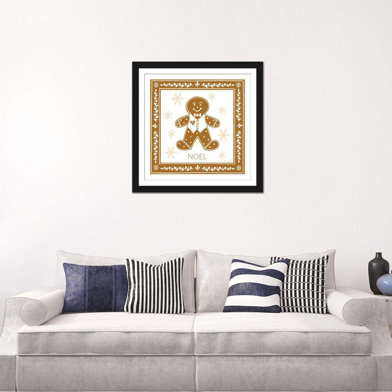 «Gingerbread Man», reproduction d'art murale, papier d'art encadré, H 24 po x l 24 po, Noir