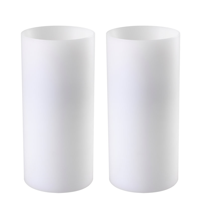 Deep Unscented Flameless Pillar Candle with Polyethylene Holder, 8.27" H x 3.94" W x 3.94" D