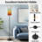  68.5" Standing Floor Lamp Abstract Gradient Stripes Warm Cool Dimmable Metal Pole Lamp with Linen Lampshade LED Bulb Included