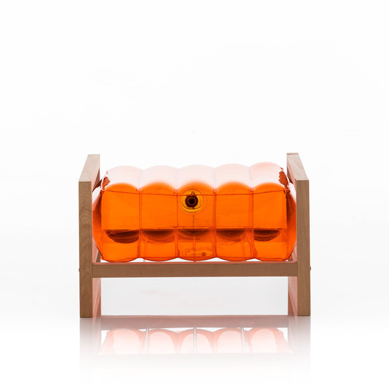 Yoko Outdoor Ottoman, Orange