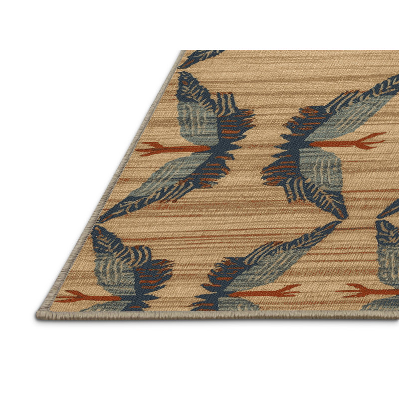  Tapis hawaïen lavable avec frégates, Rond 5 pi