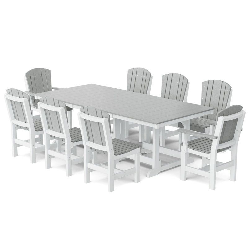 Heritage Dining Set, Light Gray/White, 7-Piece