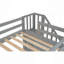 Structure de lit simple de taille mezzanine avec bureau intégré et tiroirs de rangement doubles-1926993110