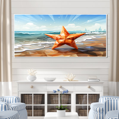 Étoile de mer littorale, paysage cubique - art mural animaux côtiers