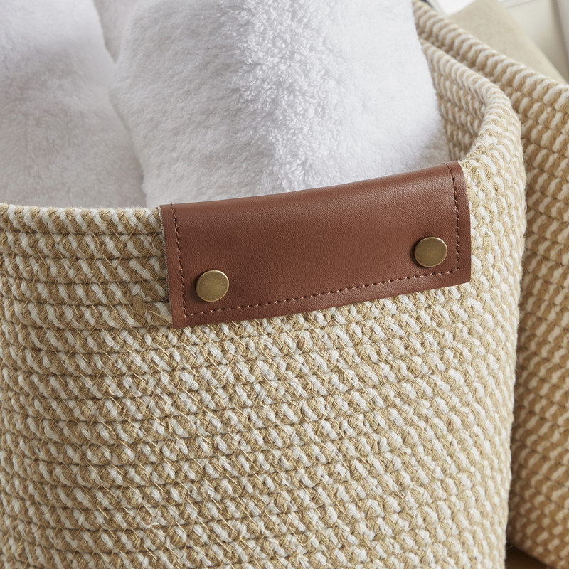 Ensemble de bacs en tissu, Brun