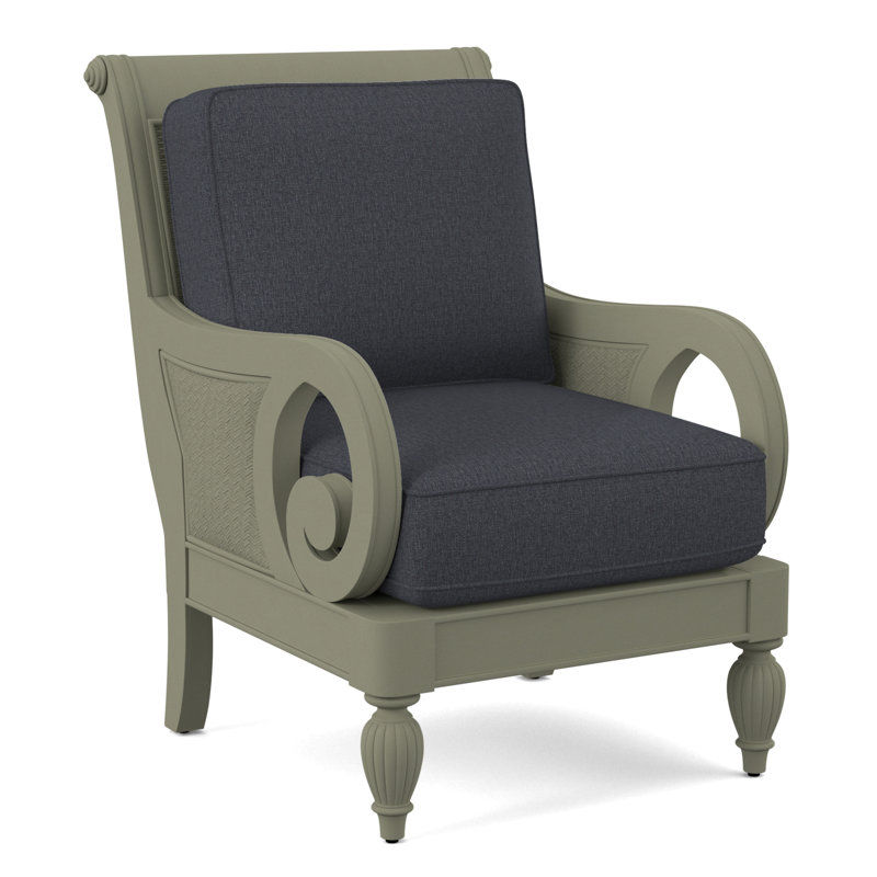 Grand View 71.12Cm Wide Armchair, Eggshell Crypton Performance; 0884-93, Greystone Finish