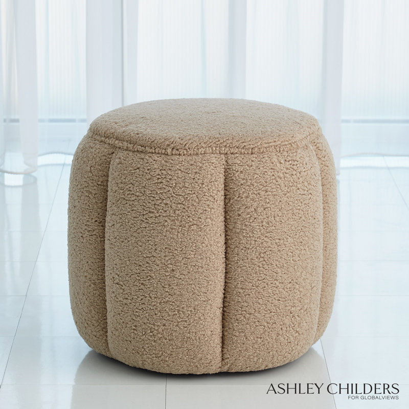 Tuffet Ottoman-Sheepskin-Toast, Brown