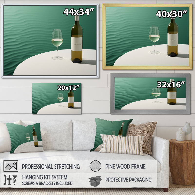Chablis Charm I sur impression sur toile, Cadre naturel flottant, H 12 po x l 20 po x P 1 po
