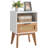 Nightstand, Boho Side Table with Drawer Open Shelf