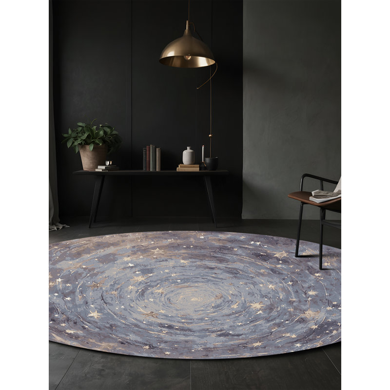 Tapis rose soyeux et moelleux, Rond 8 pi