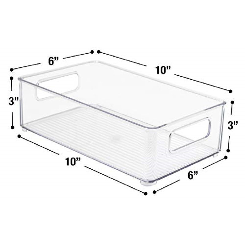 Sorbus 2 Pack Medium Stackable Clear Storage and Organizer Bins with Handles