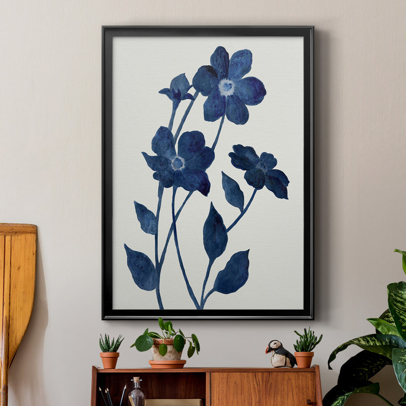 Indigo Bloom II - reproduction de cadre photo simple, H 42,5 po x l 30,5 po x P 1 po, Noir