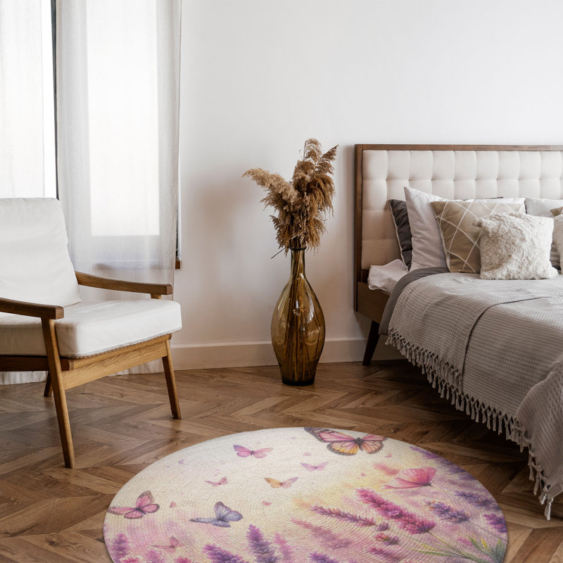 Tapis tressé Butterfly, Rond 5 pi