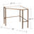 42" Clear and Gold Glass and Iron Corner Writing Desk-46151925