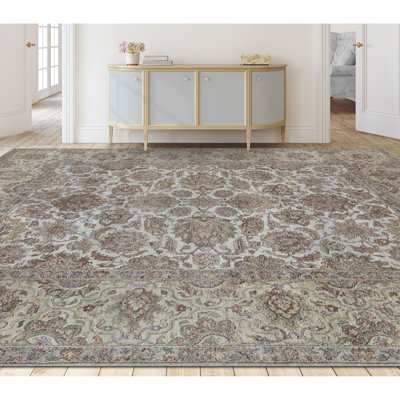 Wool Oriental Area Rug in Gray