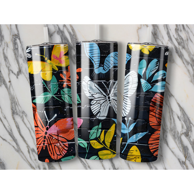 Choose Handmade Tumblers 591ml Vacuum Insulated Stainless Steel (18/8) Travel Tumbler with Straw