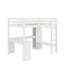 Lit mezzanine simple avec bureau en L, garde-robe et tablettes-148863980