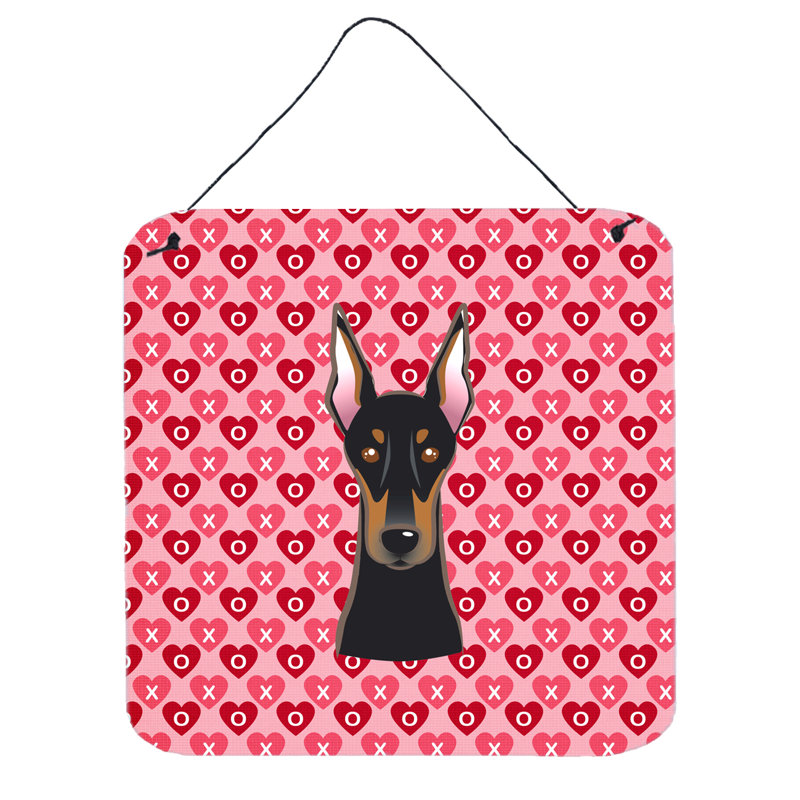 Décoration murale dame pinscher doberman