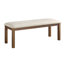 6 repas rectangulaires à finition brune avec banc et 4 chaises d'appoint, sièges rembourrés beiges, mobilier de cuisine de style transitionnel en placage de bois d'ingénierie 6 pièces: table, pour pièce