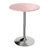 Ojavi Bistro Pub Table Round Adjustable Height Bar Cocktail Table Dining Table with Chrome Base