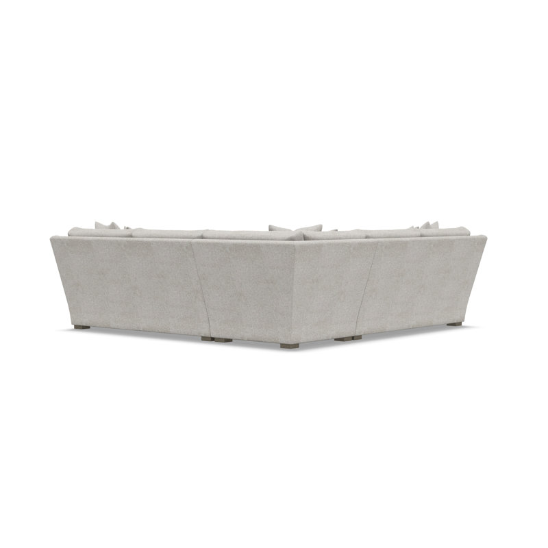 Bernhardt Ventura 3-Piece Fabric Sectional, Light Gray Polyester, 34.5" H x 107.5" W x 107.5" D, Symmetrical