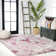 Contemporary Pop Modern Abstract Vintage Faded Maroon/Gray Rug