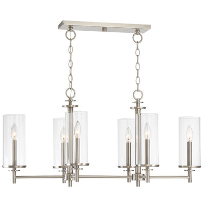 Sikes 6 - Light Satin Platinum Kitchen Island Pendant
