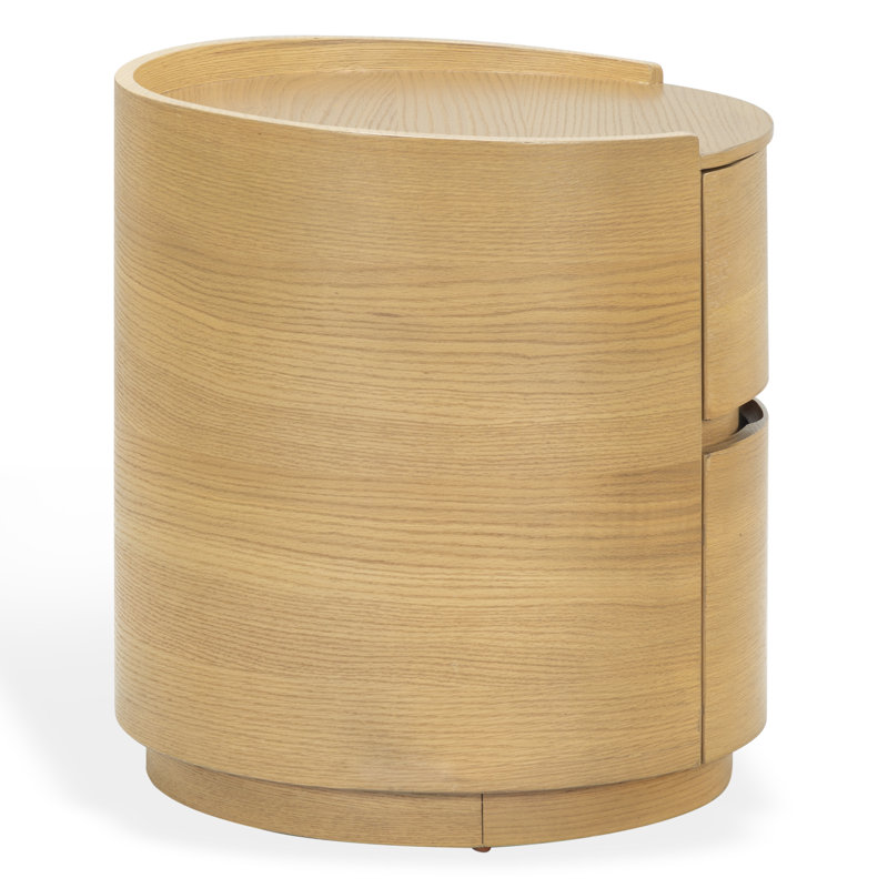 Table de chevet 2 tiroirs Melissa, Chêne gris-beige