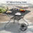 5-Piece Outdoor Patio Dining Set With 4 Swivel Chairs & 1 Square Table – Bistro Set For Garden, Deck, Backyard, Porch