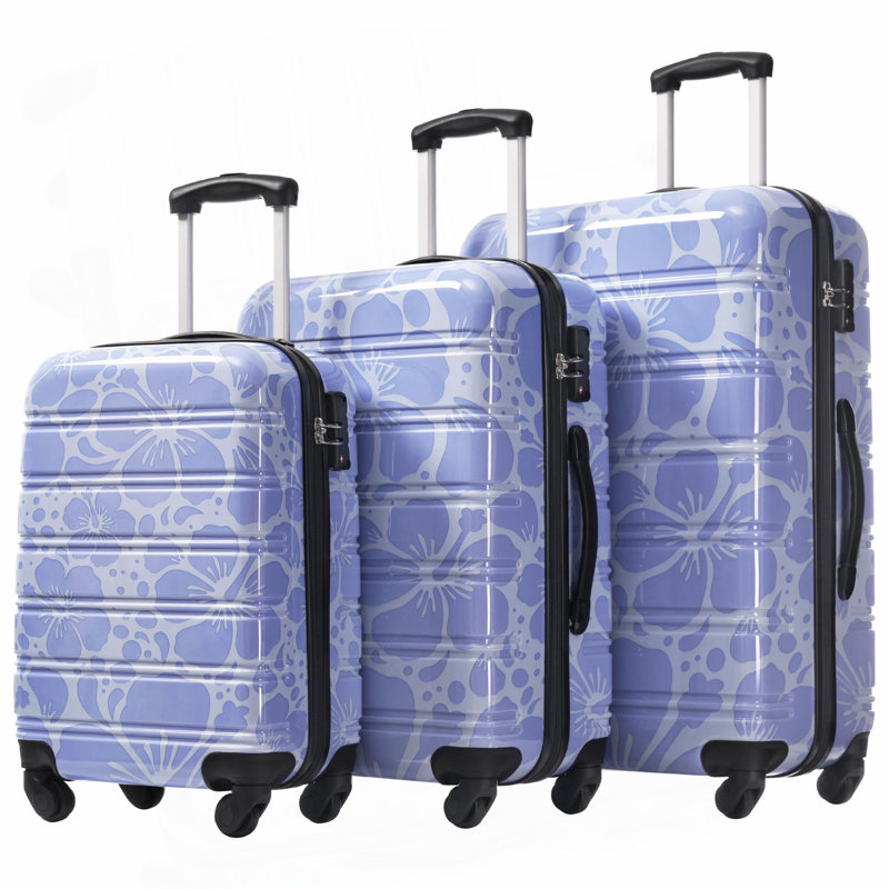 Hardshell Luggage Sets 3 pcs Spinner Suitcase-20"+24"+28" Luggages, Blue