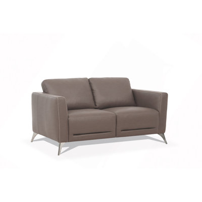 Causeuse en cuir taupe de Malaga (assemblée)