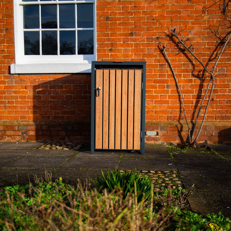 Wheelie Bin Covers Single Bin Store, Anthracite/Brown