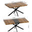 Table de salle à manger rectangulaire extensible avec plateau en bois antique et plaque de soulagement noire, base en fer fin, boîte de rangement, 6 places assises + métal, finition capacité de poids de 165 lb, capacité de 165 lb, brun / noir-233865680