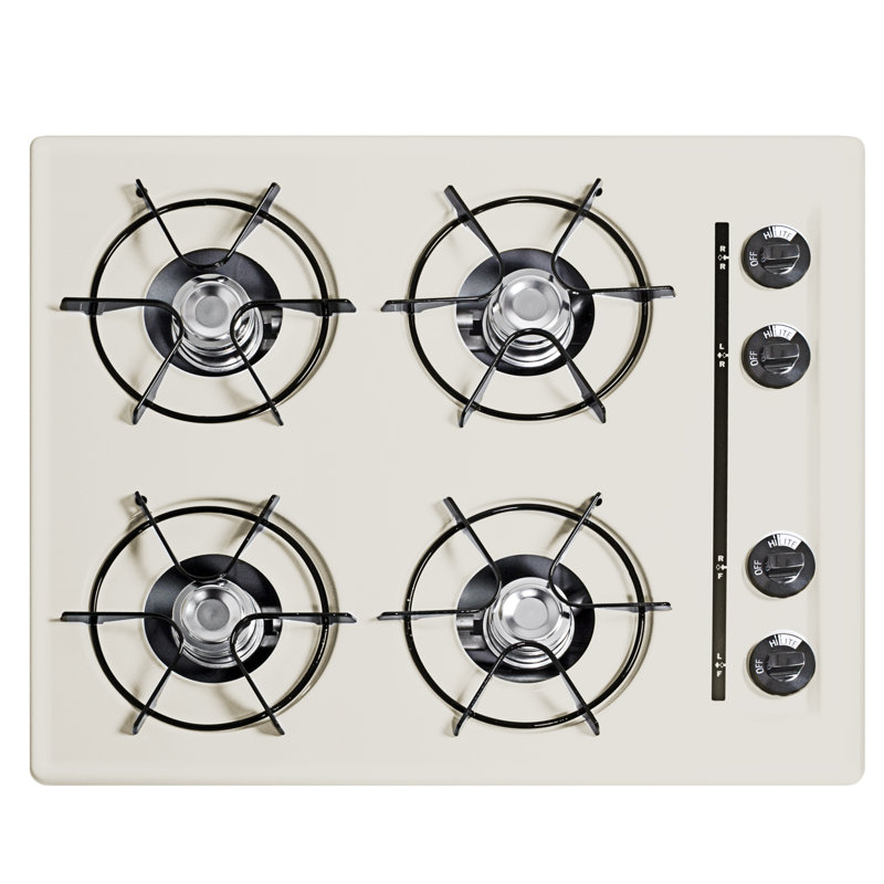 Summit Appliance Battery Ignition 24" Gas 4 Burner Cooktop, Bisque
