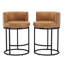 Tabouret de comptoir pivotant 26 po avec dossier cylindrique moderne avec structure cylindrique en métal et siège rond-852080980