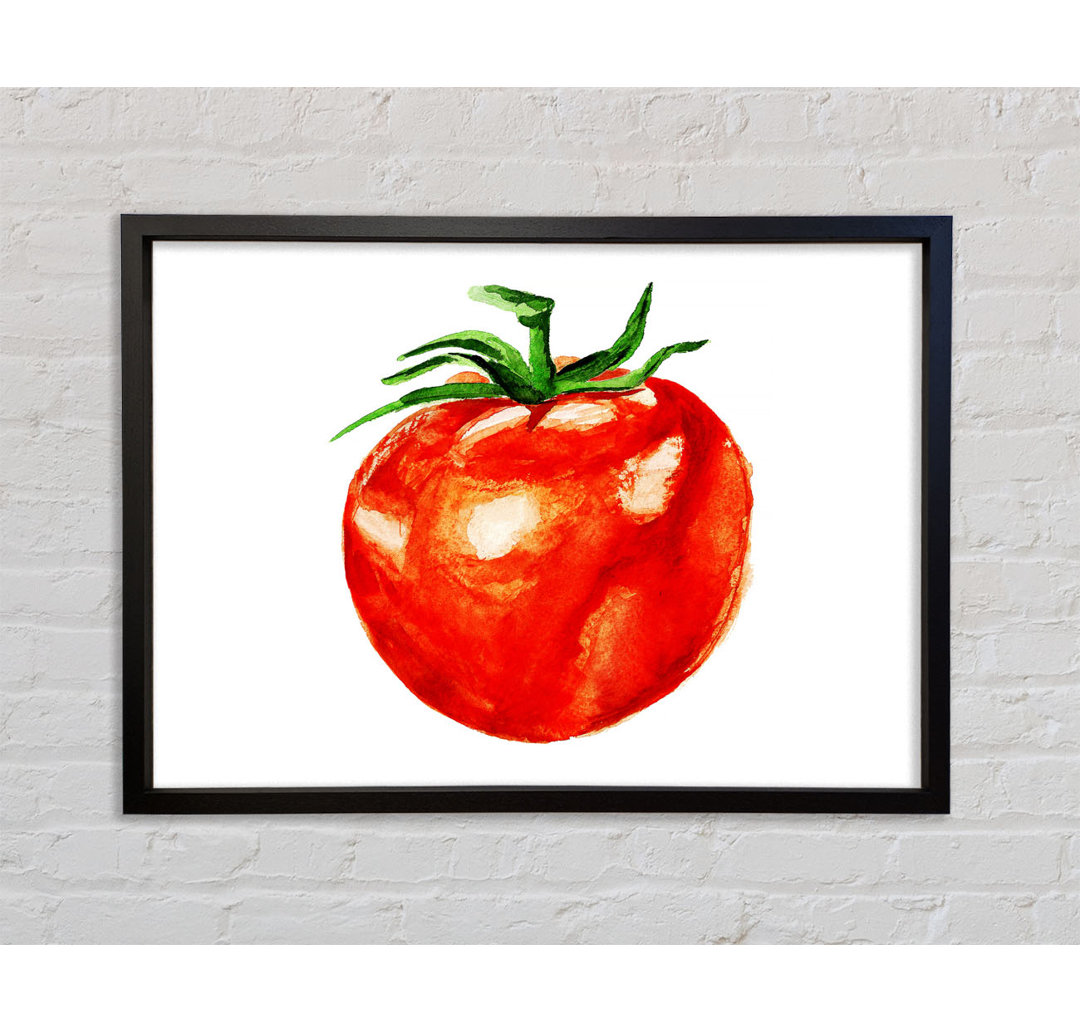 Einzelne Tomate - Einzelner Bilderrahmen Kunstdrucke auf Leinwand