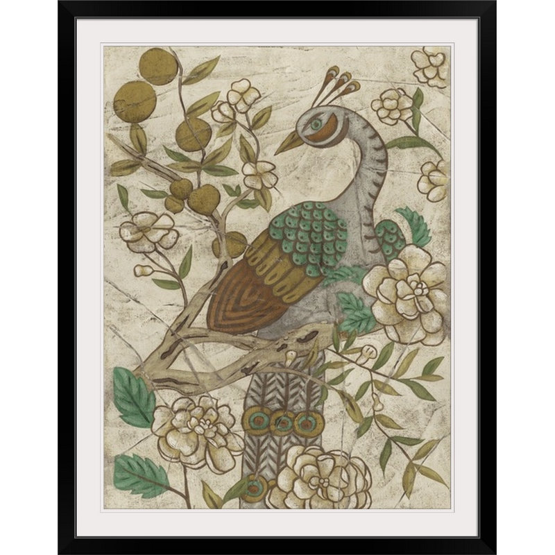 « ii » chariklia zarris, impression Chinoiserie Pheasant, Cadre noir, H 24 po x l 20 po x P 1 po