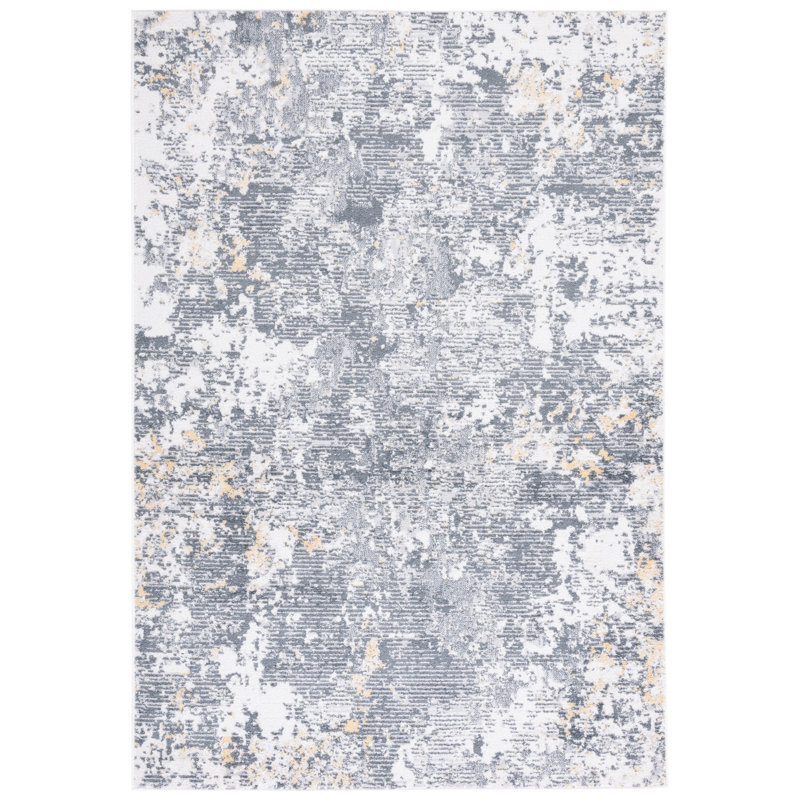 Tapis ivoire / gris foncé Ethellee 674, Rectangle 4 pi x 6 pi