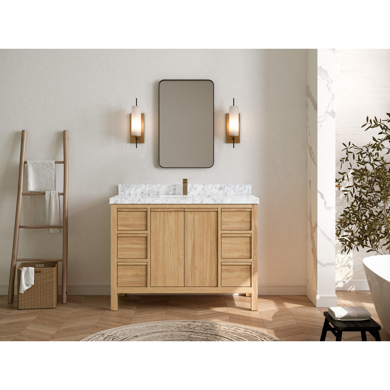 Ensemble de meuble-lavabo simple 48 po Elizabeth, Marbre de Carrare