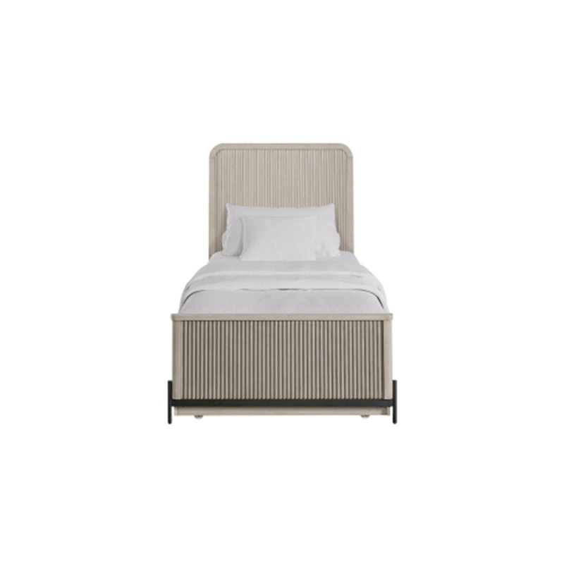 Élégant lit plateforme de style traditionnel, Taupe, Lit double